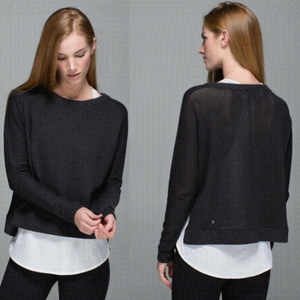 Lululemon | Bhakti Life Mesh Back Sweater in Dark Heather Grey